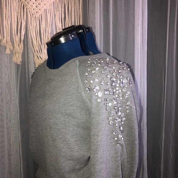 Light Gray Gemstone Sweater - Gently Worn! - Picture 3 of 7